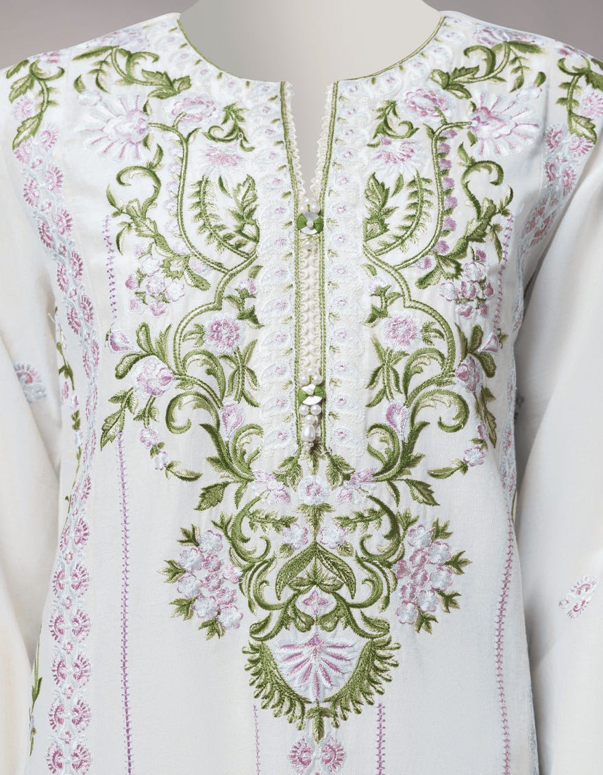 OFF WHITE LAWN EMBROIDERED UNSTITCHED 3PC