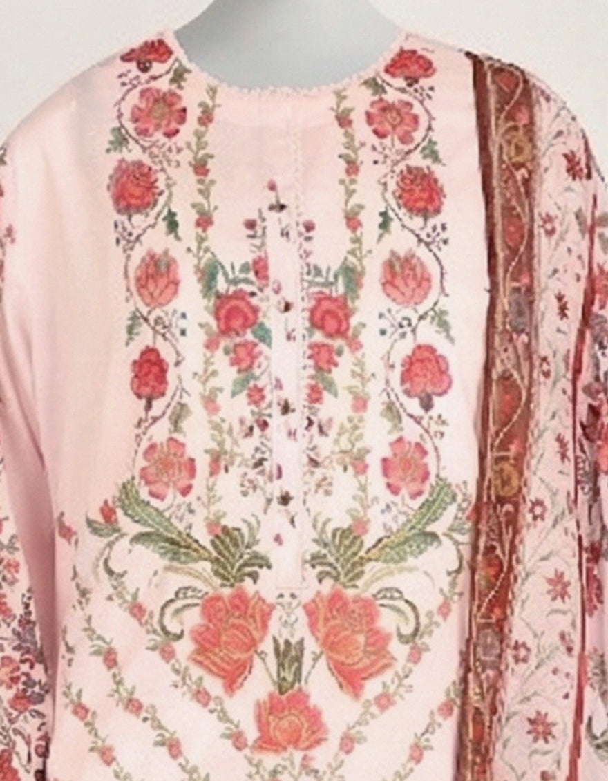 PINK LAWN PRINTED STITCHED 2PC