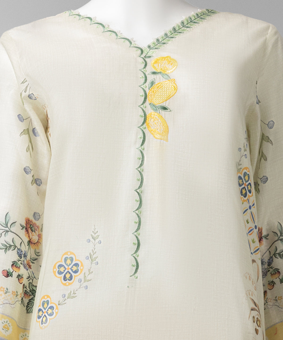 Off White Embroidered Liminal Unstitched 2Pc
