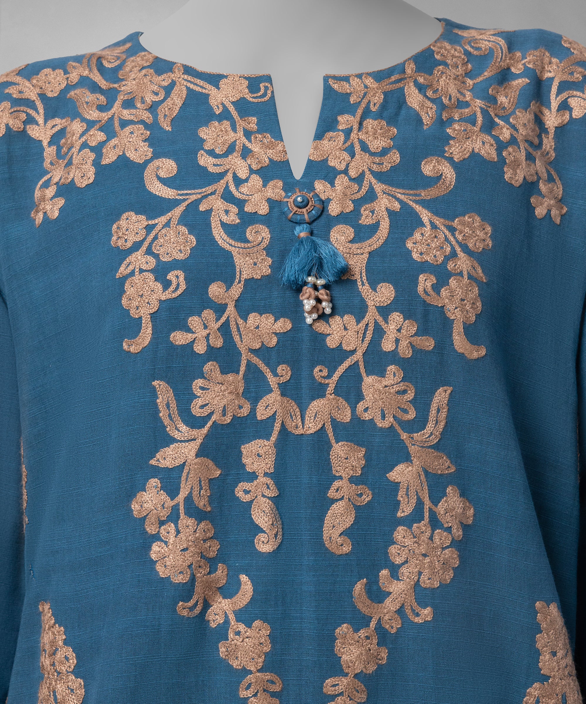 Blue Embroidered Light Khaddar Unstitched 2Pc