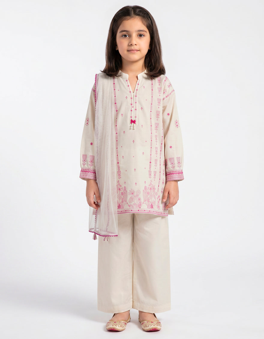 OFF WHITE LAWN PRINTED STITCHED 3PC