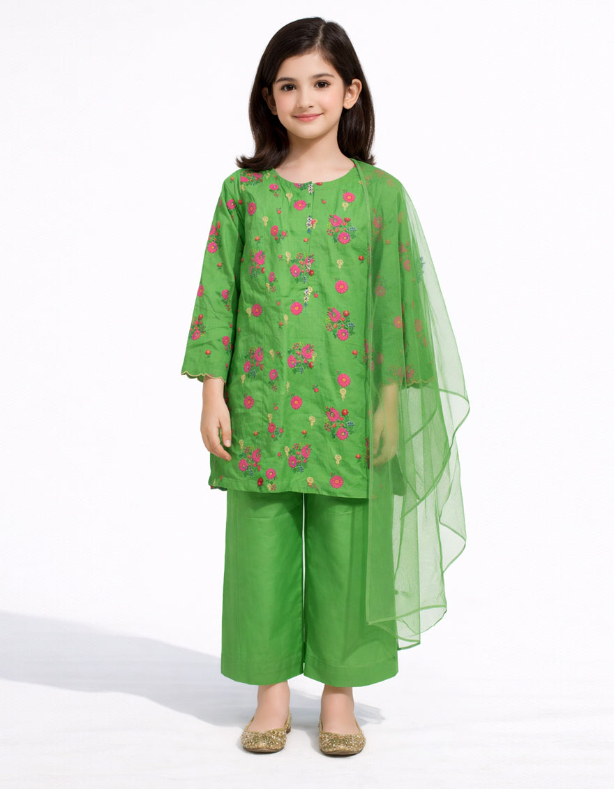 GREEN LAWN EMBROIDERED STITCHED 3PC