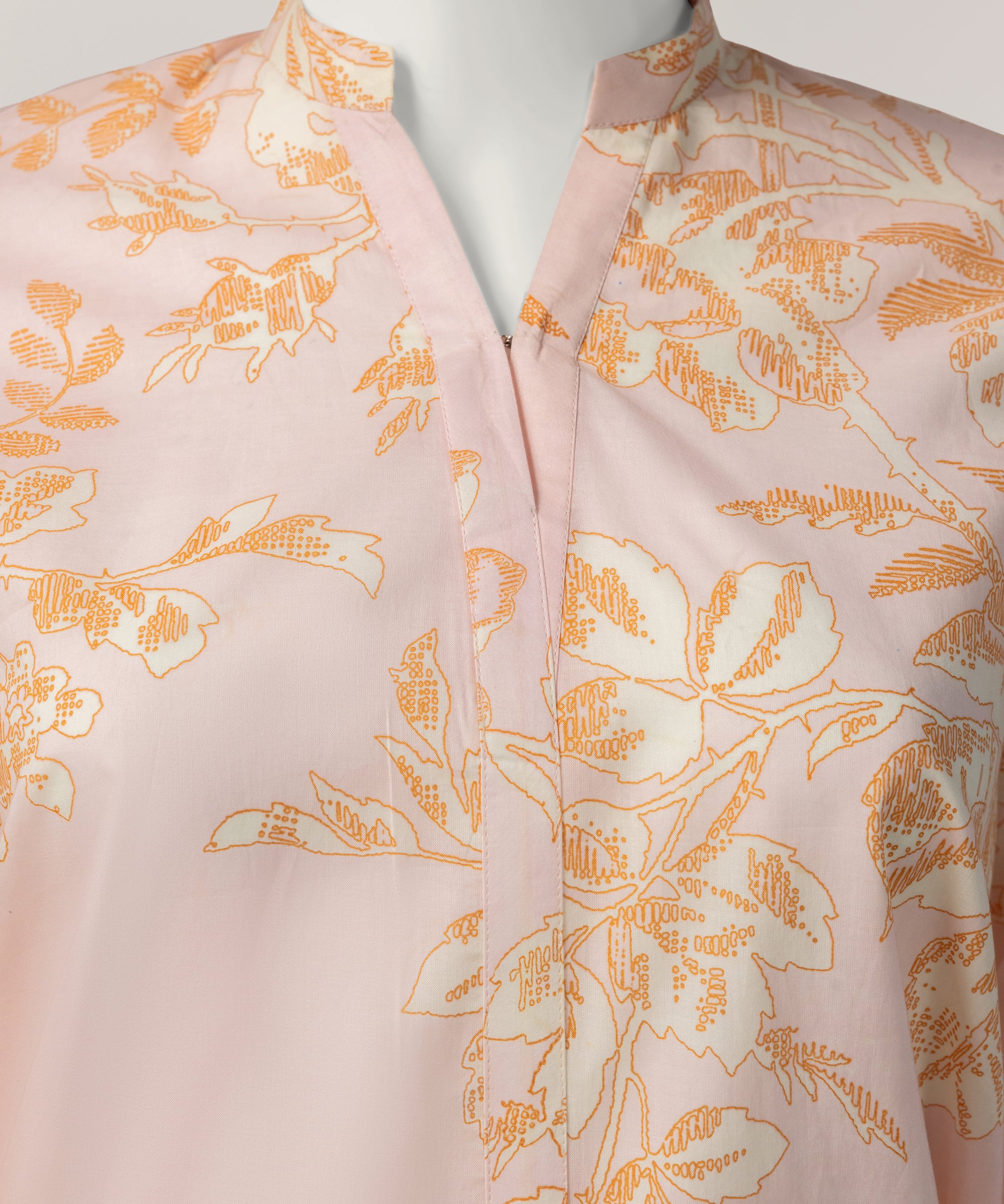Peach Lawn Printed Co-Ord Set