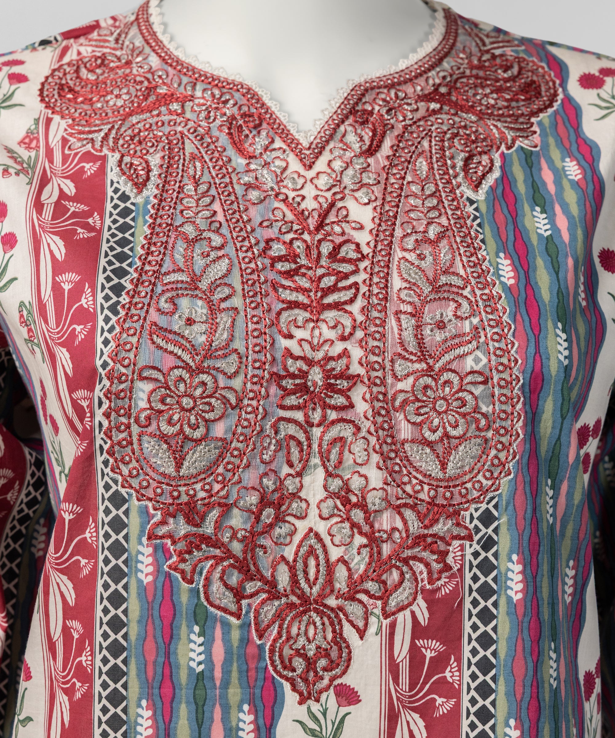 Multicolor Lawn Embroidered Co-Ord Set