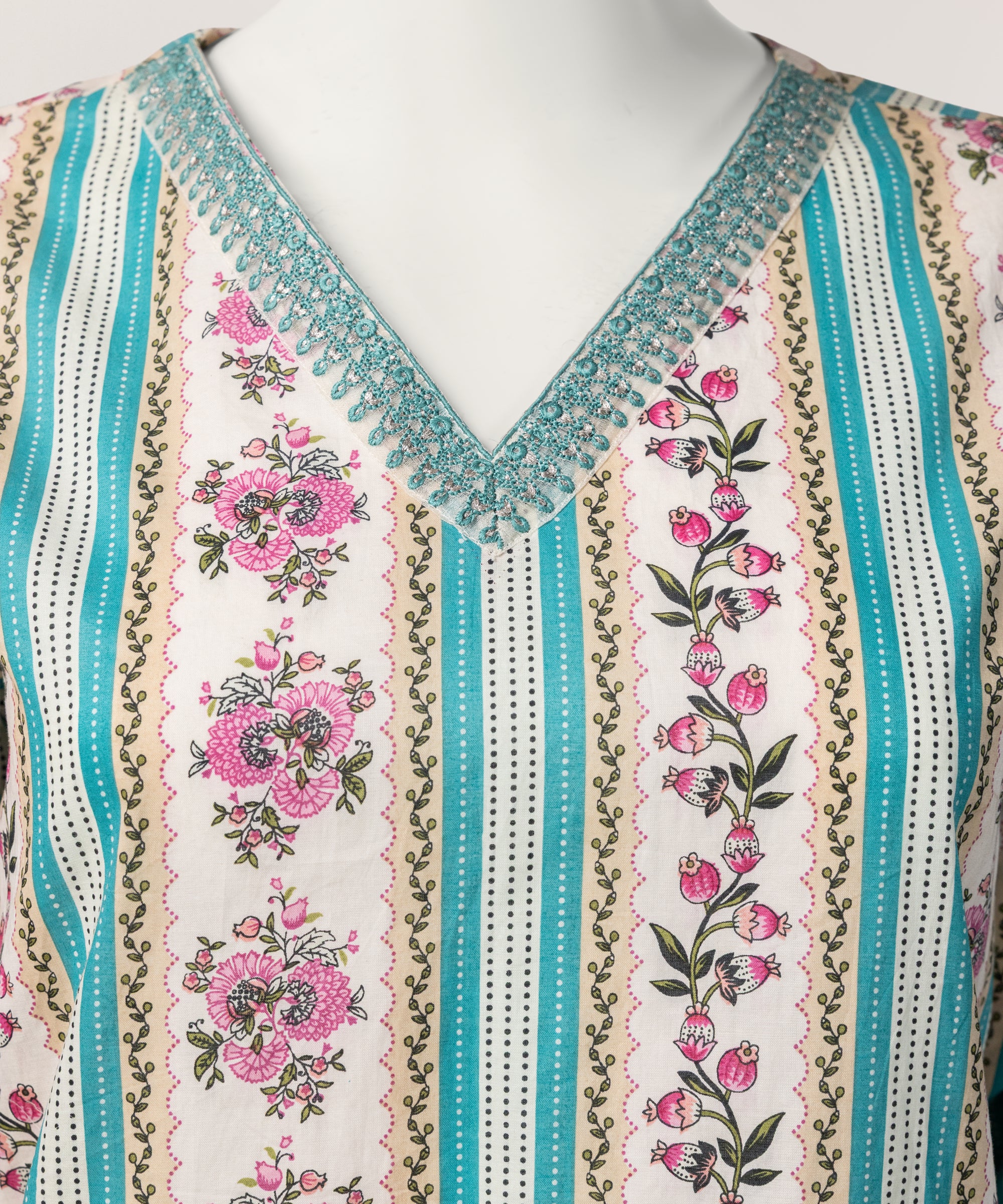 Multicolor Lawn Embroidered Co-Ord Set