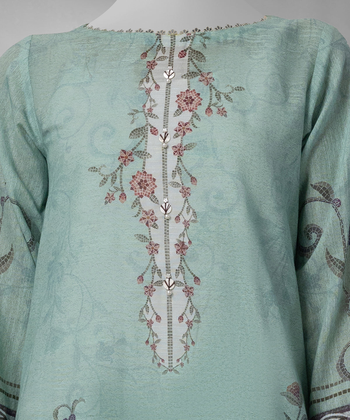 Green Digital Printed Khaddar Slub Unstitched 2Pc