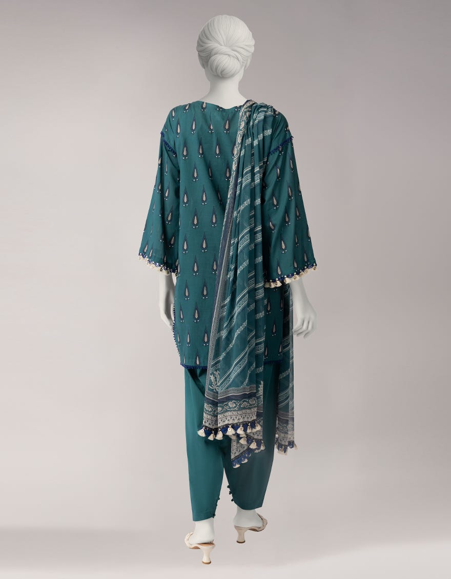 MULTICOLOR LAWN PRINTED UNSTITCHED 3PC