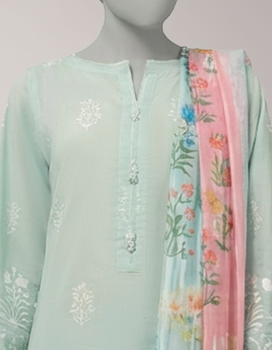 GREEN LAWN PASTE PRINTED UNSTITCHED 3PC