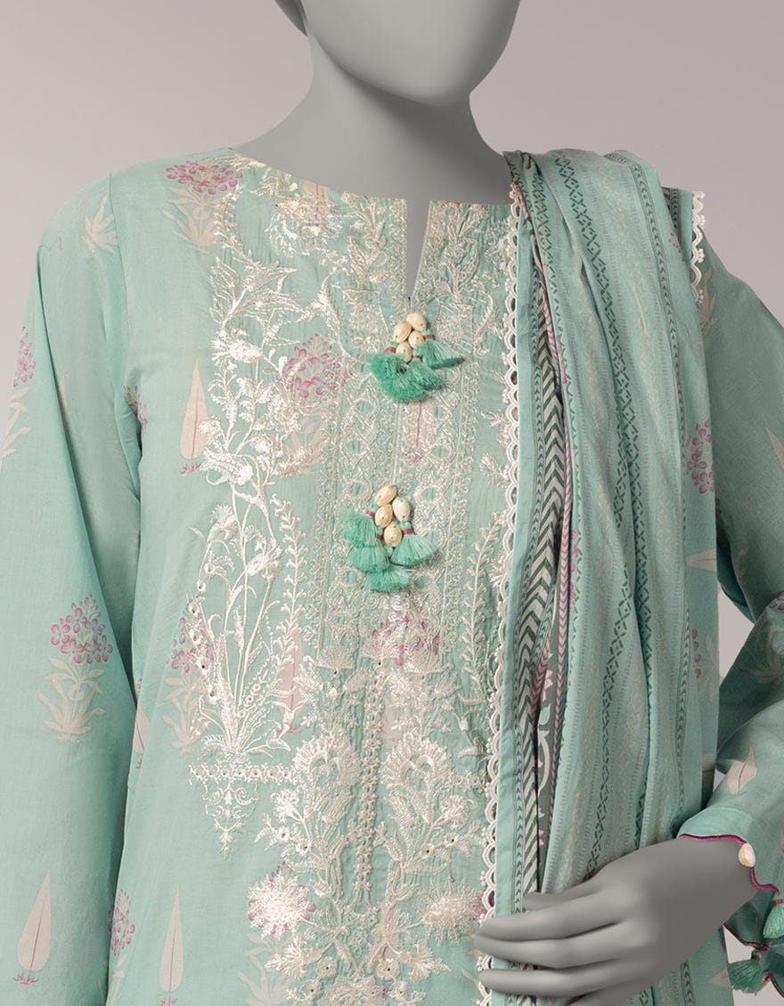 MULTICOLOR LAWN EMBROIDERED UNSTITCHED 3PC