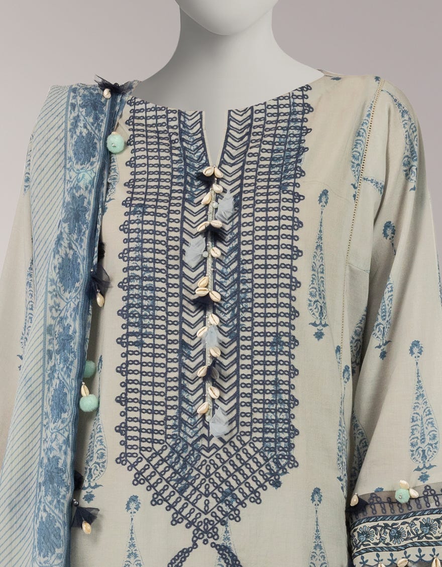GREY LAWN EMBROIDERED UNSTITCHED 3PC