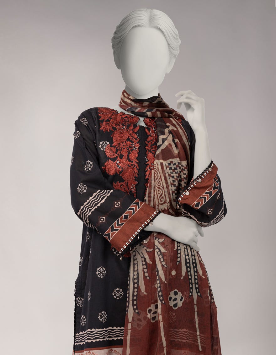 MULTICOLOR LAWN EMBROIDERED UNSTITCHED 3PC