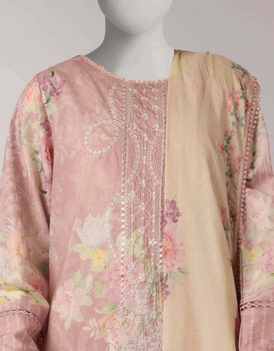 MULTICOLOR LAWN EMBROIDERED UNSTITCHED 3PC