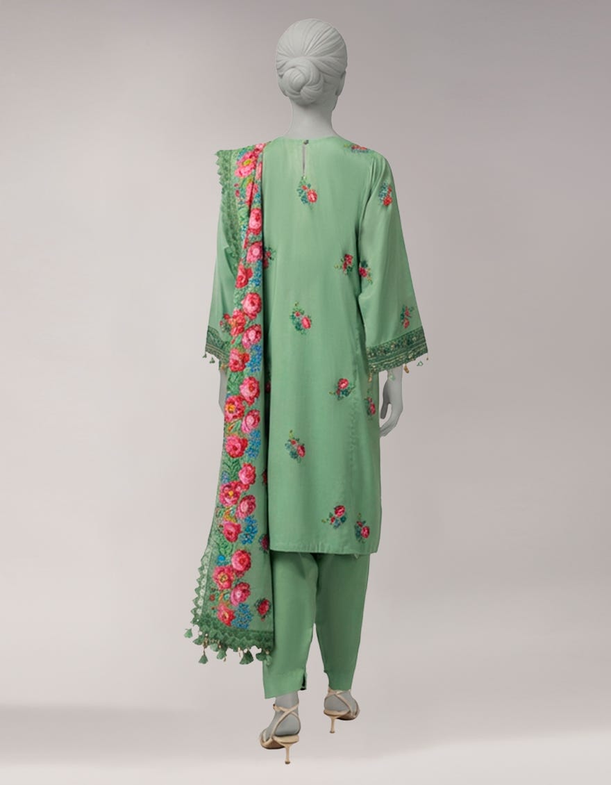 MULTICOLOR LAWN EMBROIDERED UNSTITCHED 3PC