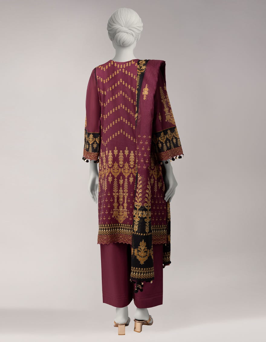 MULTICOLOR LAWN EMBROIDERED UNSTITCHED 3PC