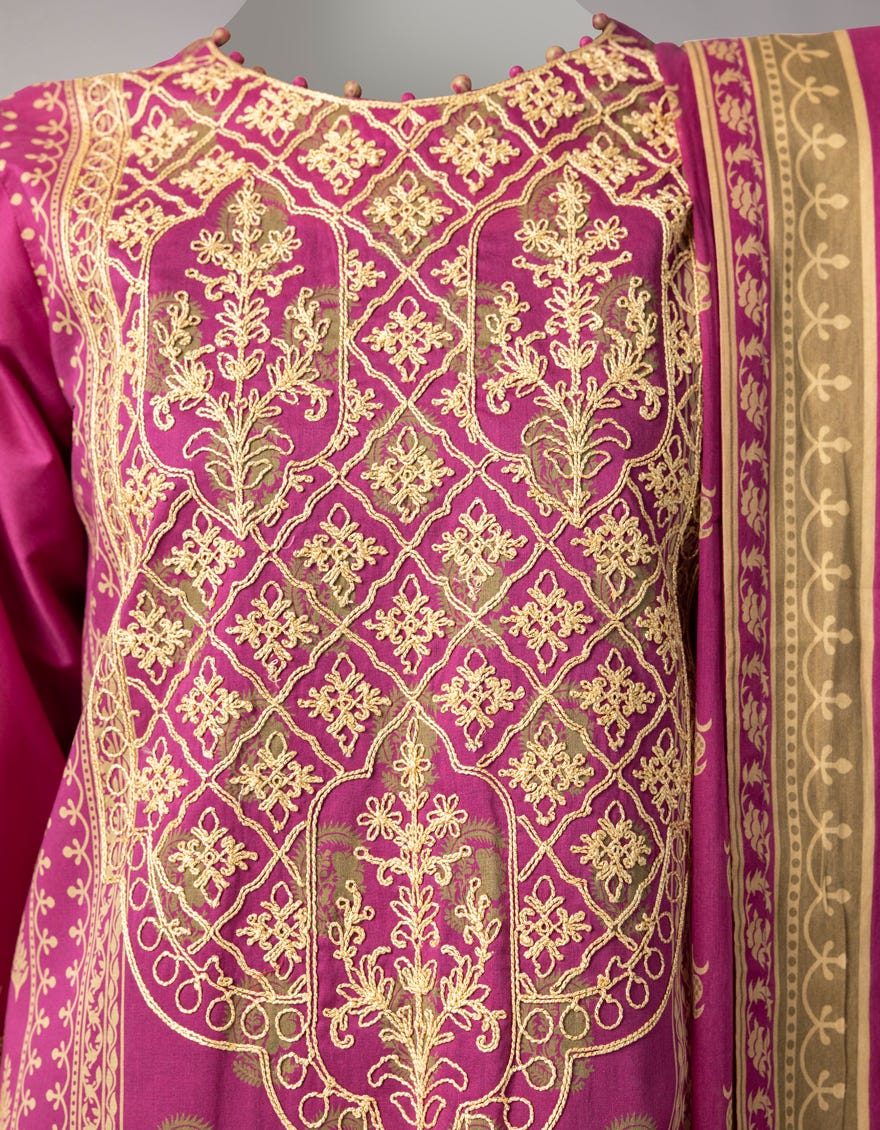 MULTICOLOR LAWN EMBROIDERED UNSTITCHED 3PC