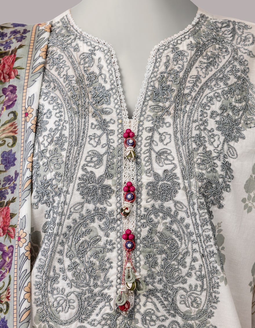 MULTICOLOR LAWN EMBROIDERED UNSTITCHED 3PC