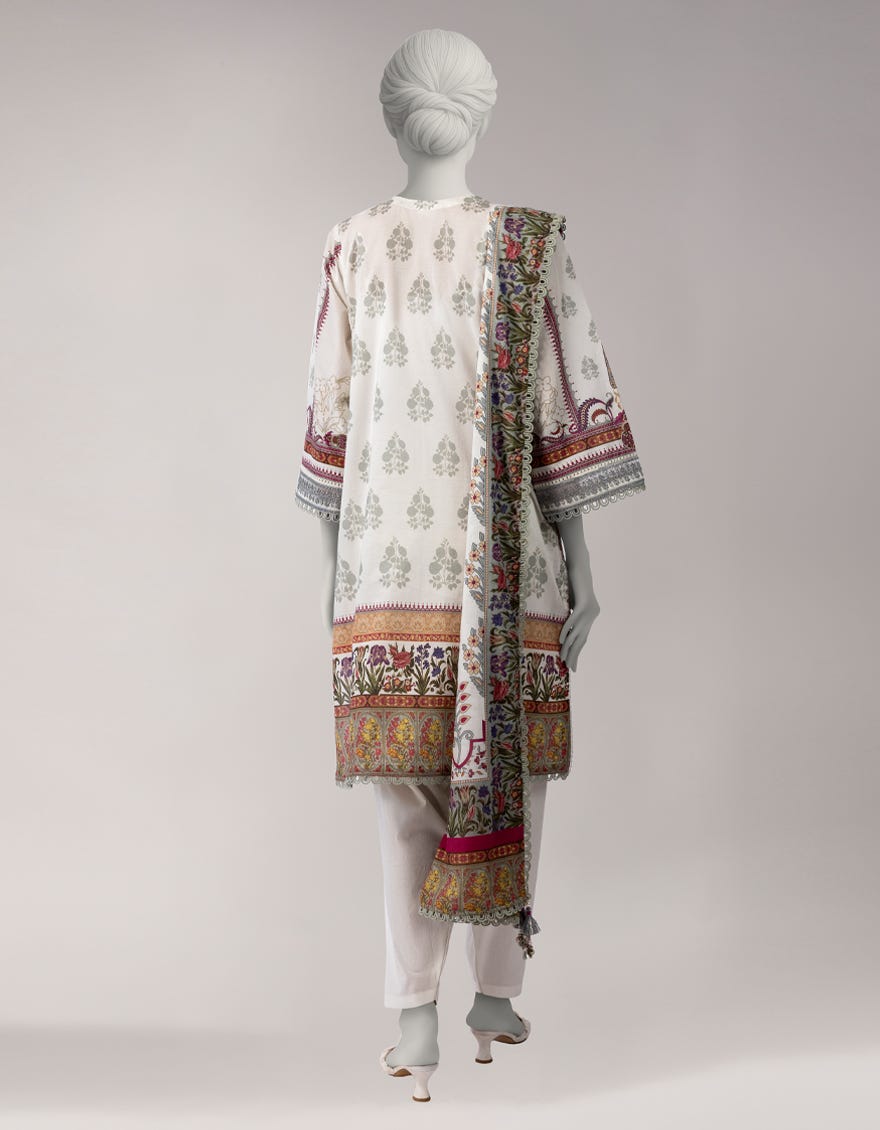 MULTICOLOR LAWN EMBROIDERED UNSTITCHED 3PC
