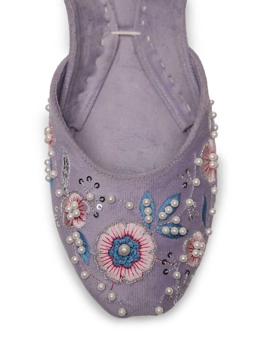 Lilac Suede Basic Khussa