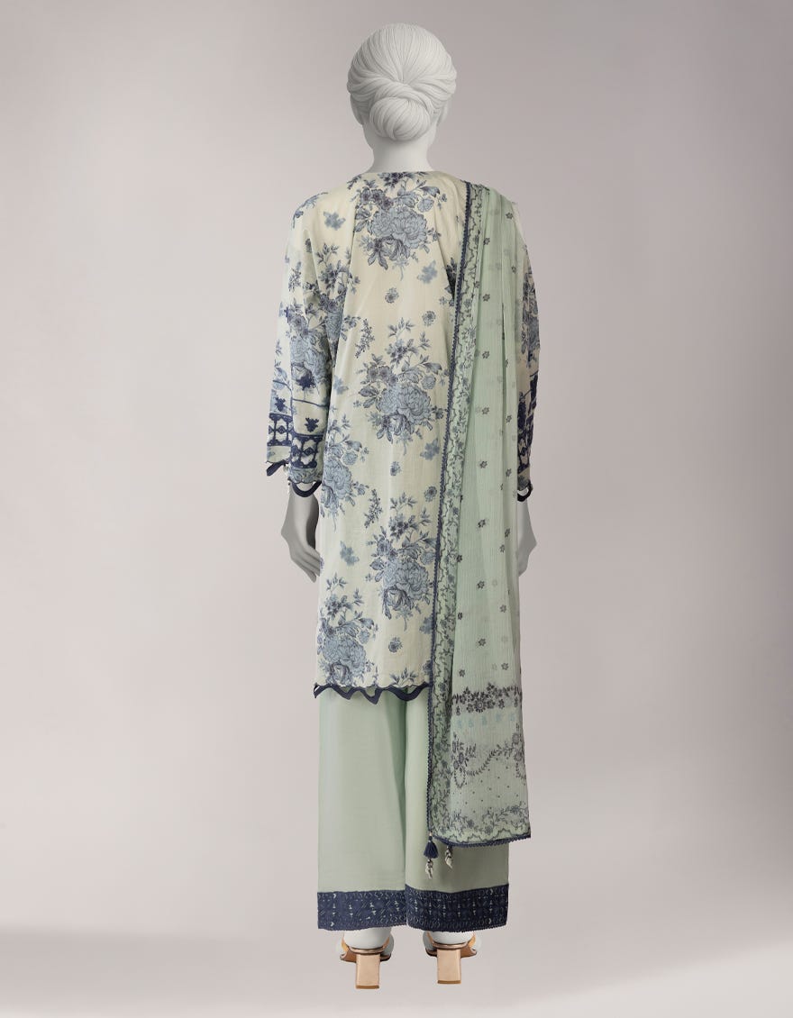 MULTICOLOR LAWN EMBROIDERED UNSTITCHED 3PC