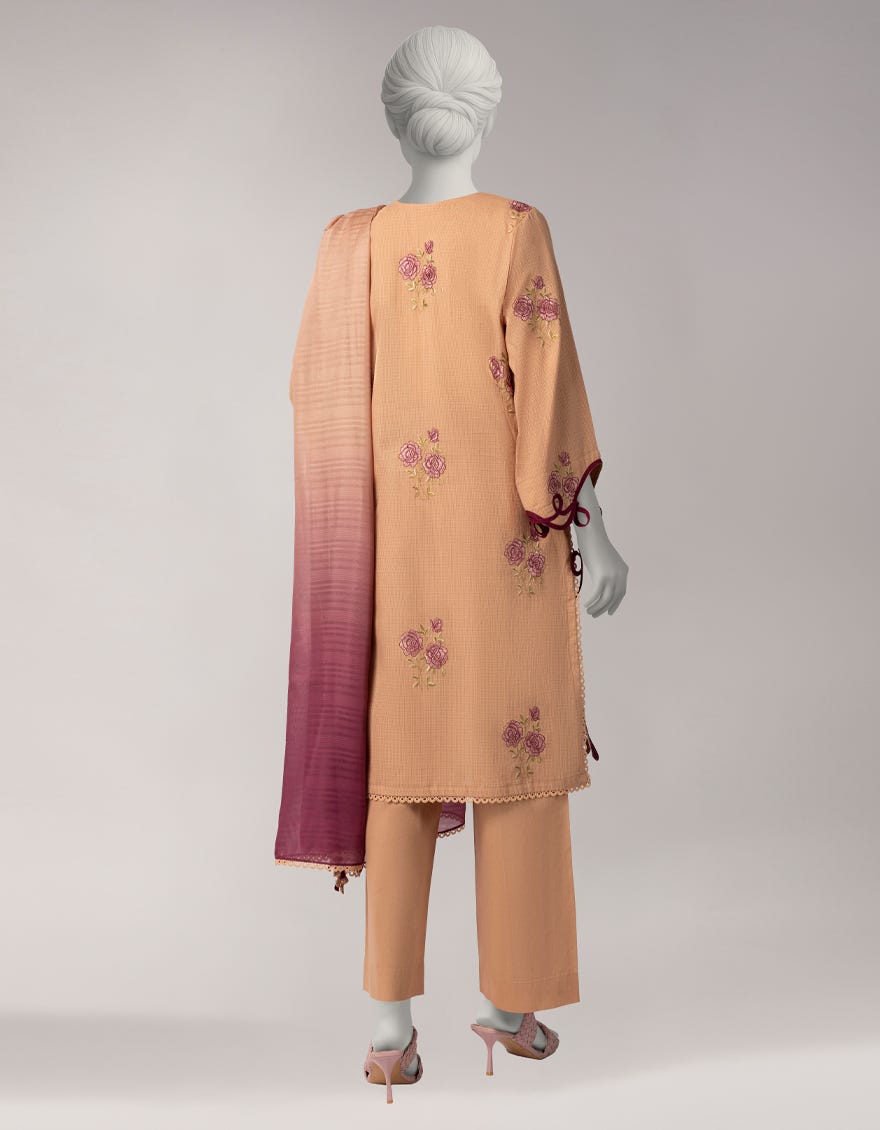 BROWN DORIA EMBROIDERED UNSTITCHED 3PC