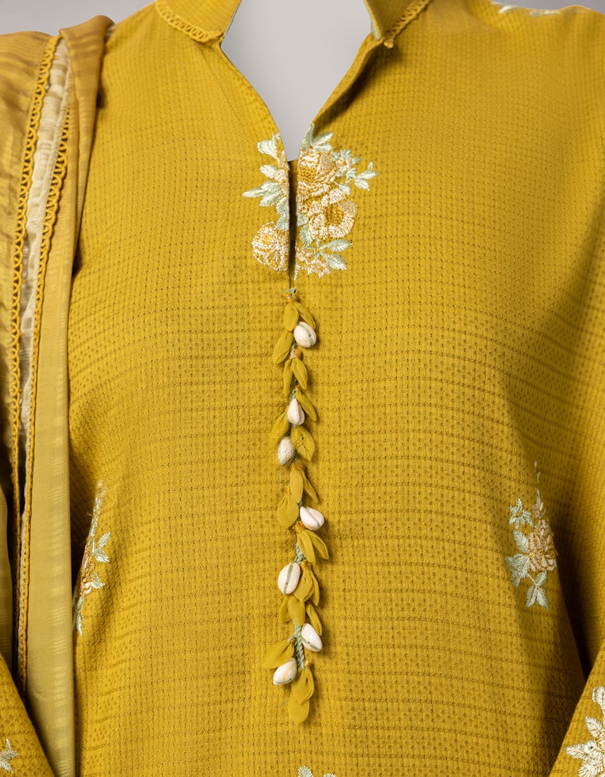 GREEN DORIA EMBROIDERED UNSTITCHED 3PC