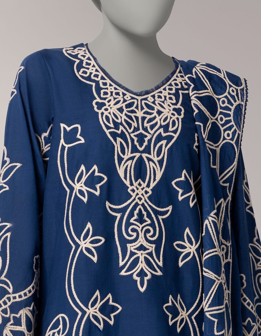 BLUE LAWN EMBROIDERED UNSTITCHED 3PC