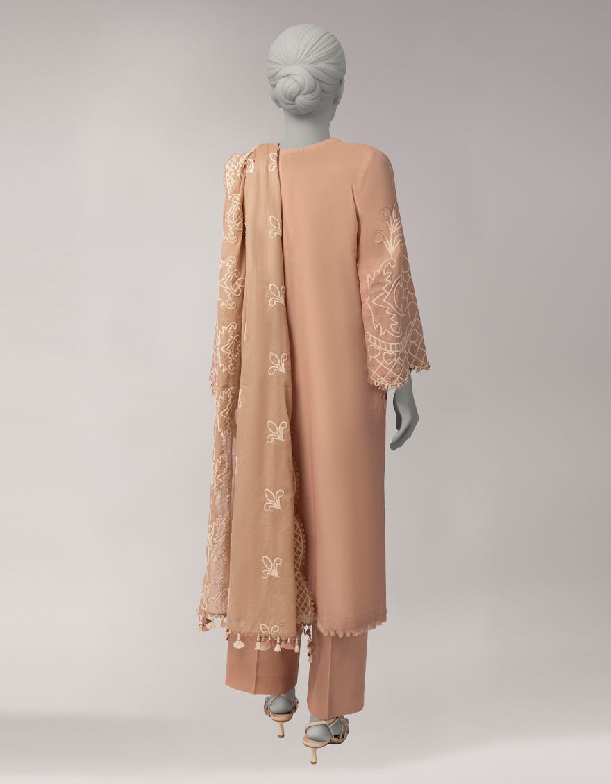 BROWN LAWN EMBROIDERED UNSTITCHED 3PC