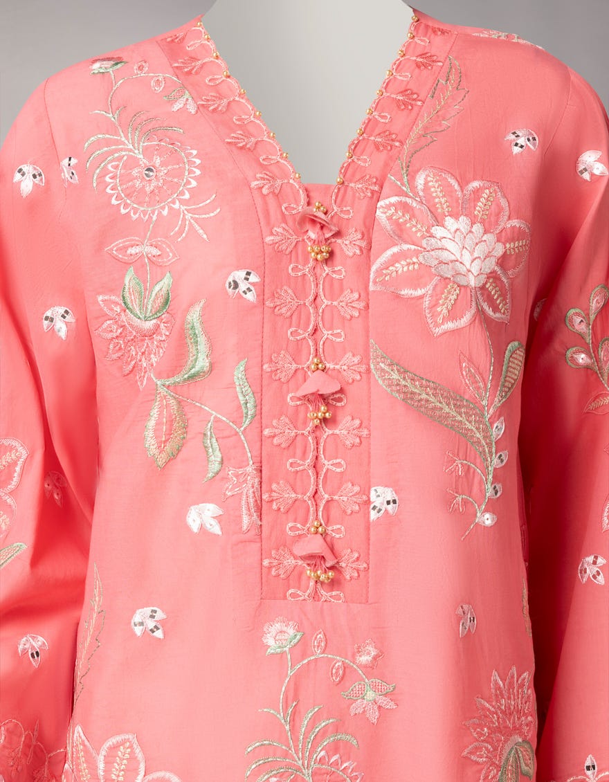 PINK LAWN EMBROIDERED UNSTITCHED 3PC