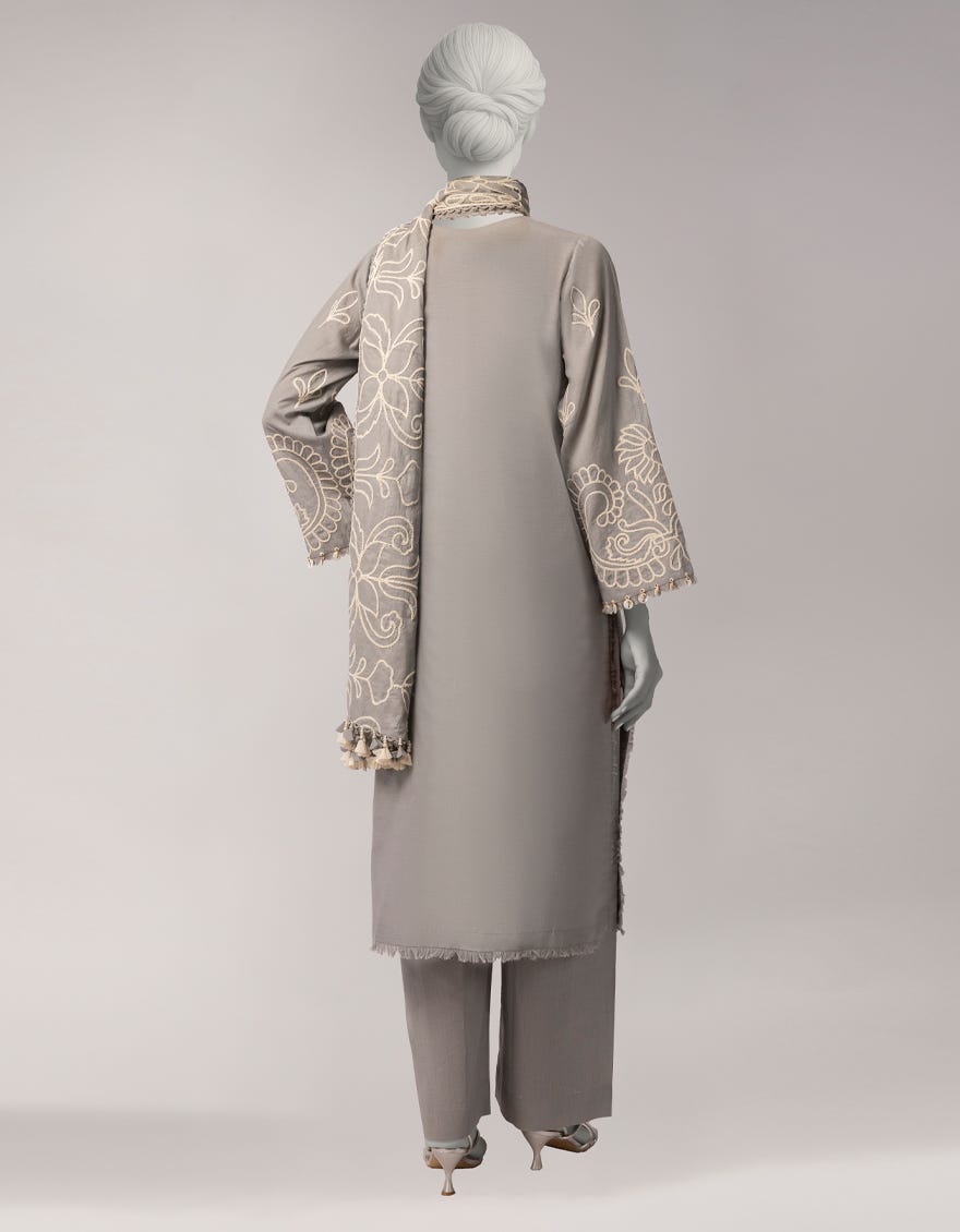 GREY LAWN EMBROIDERED UNSTITCHED 3PC