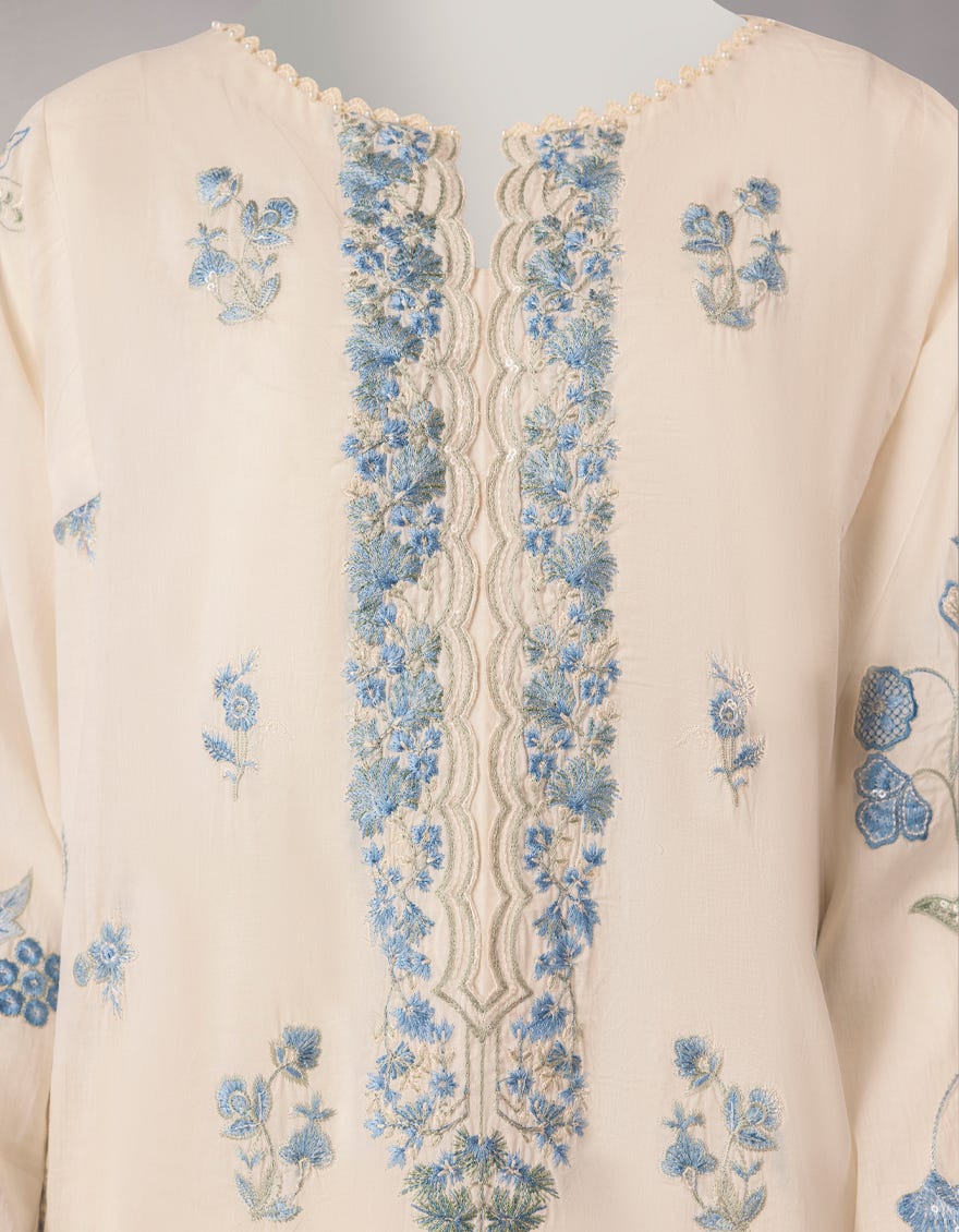 OFF WHITE LAWN EMBROIDERED UNSTITCHED 3PC