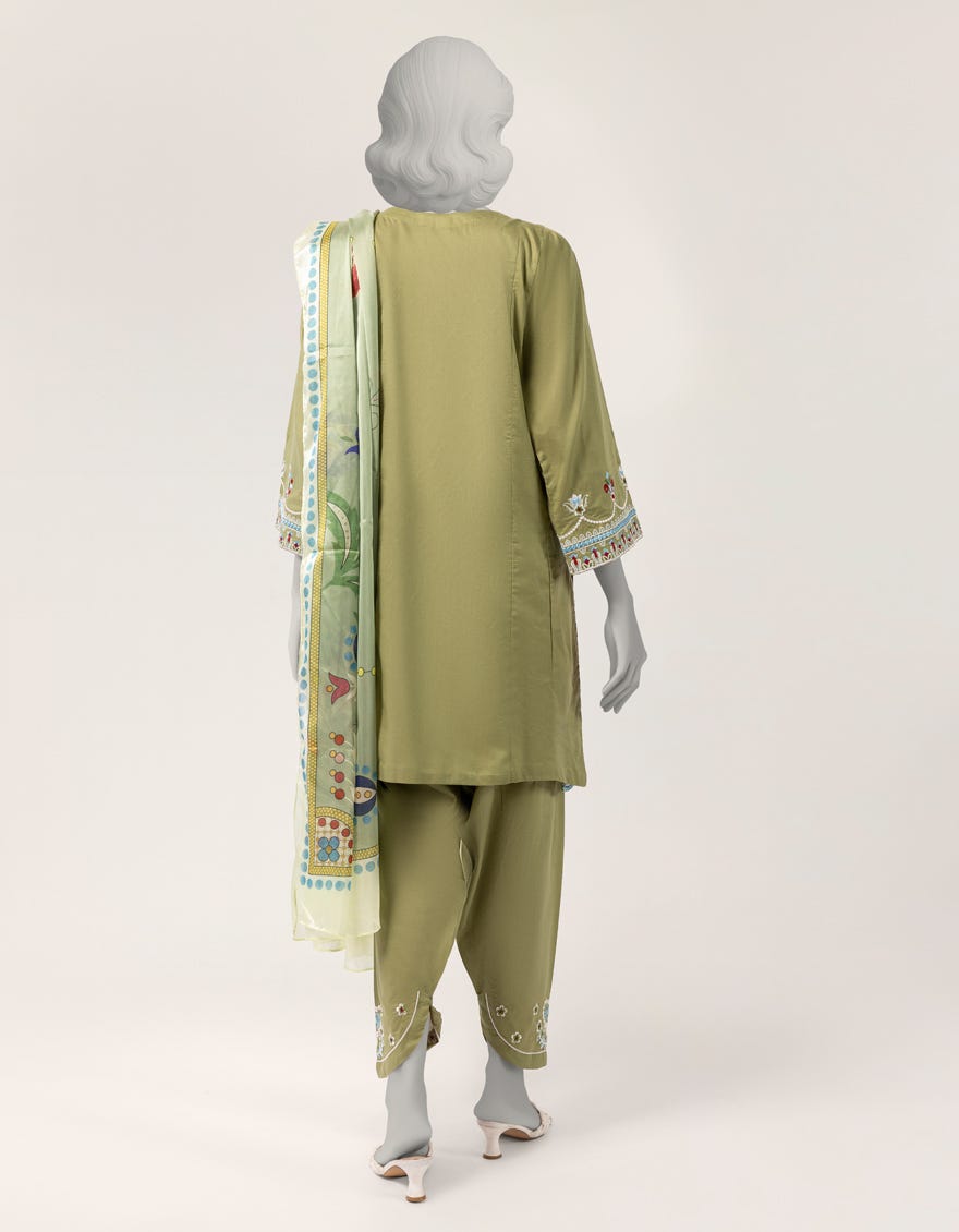 GREEN LAWN EMBROIDERED STITCHED 3PC