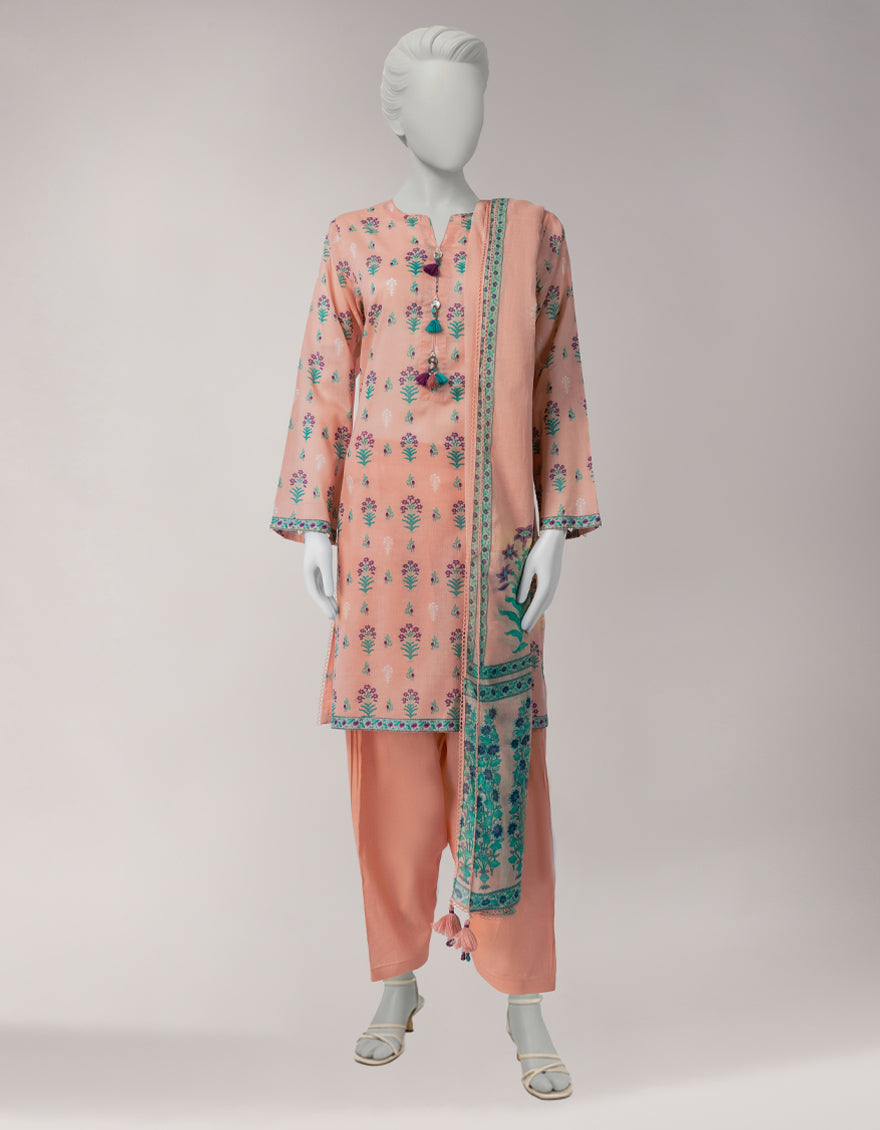 MULTICOLOR LAWN PRINTED UNSTITCHED 3PC