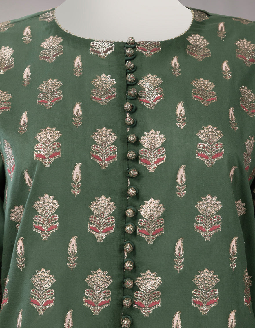 GREEN LAWN GLITTER & PASTE PRINTED UNSTITCHED 3PC