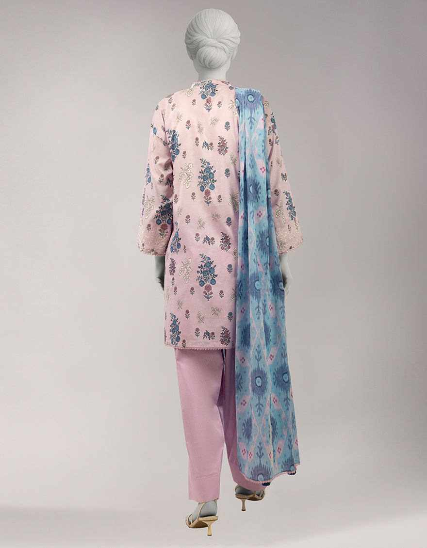 MULTICOLOR LAWN EMBROIDERED UNSTITCHED 3PC