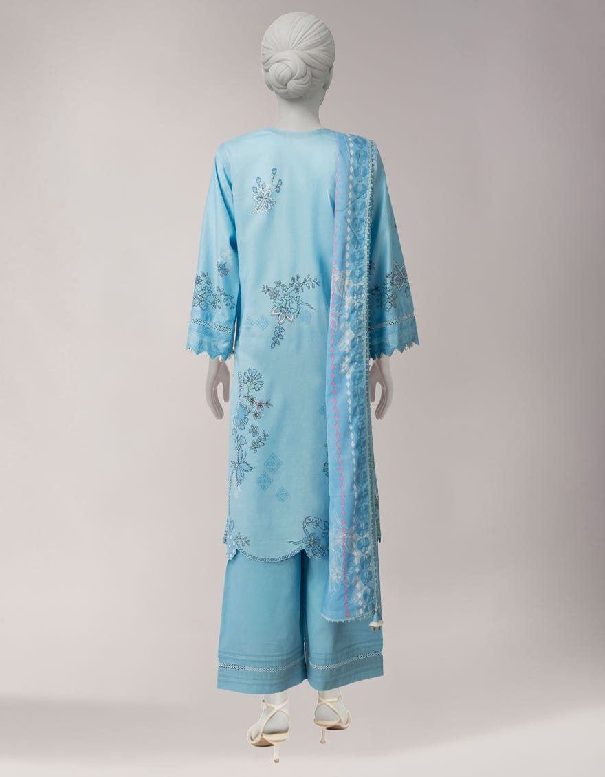 MULTICOLOR LAWN EMBROIDERED UNSTITCHED 3PC