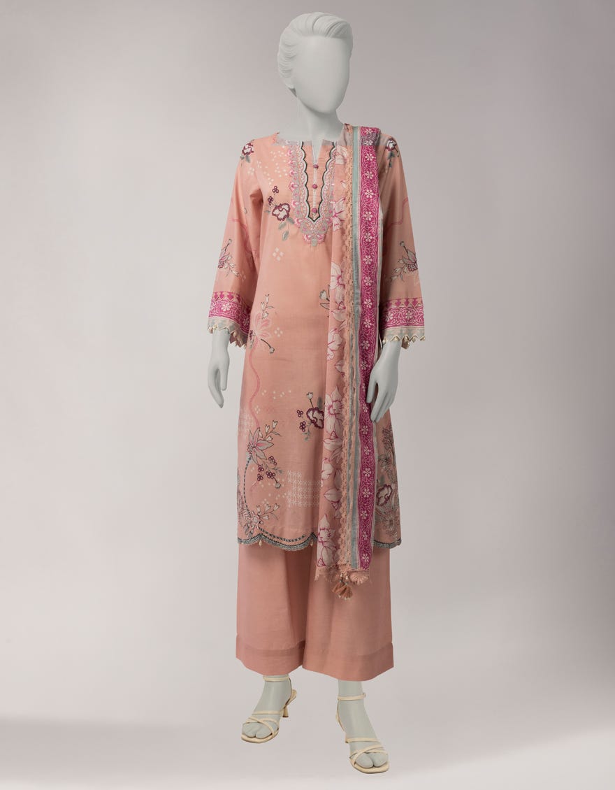 MULTICOLOR LAWN EMBROIDERED UNSTITCHED 3PC