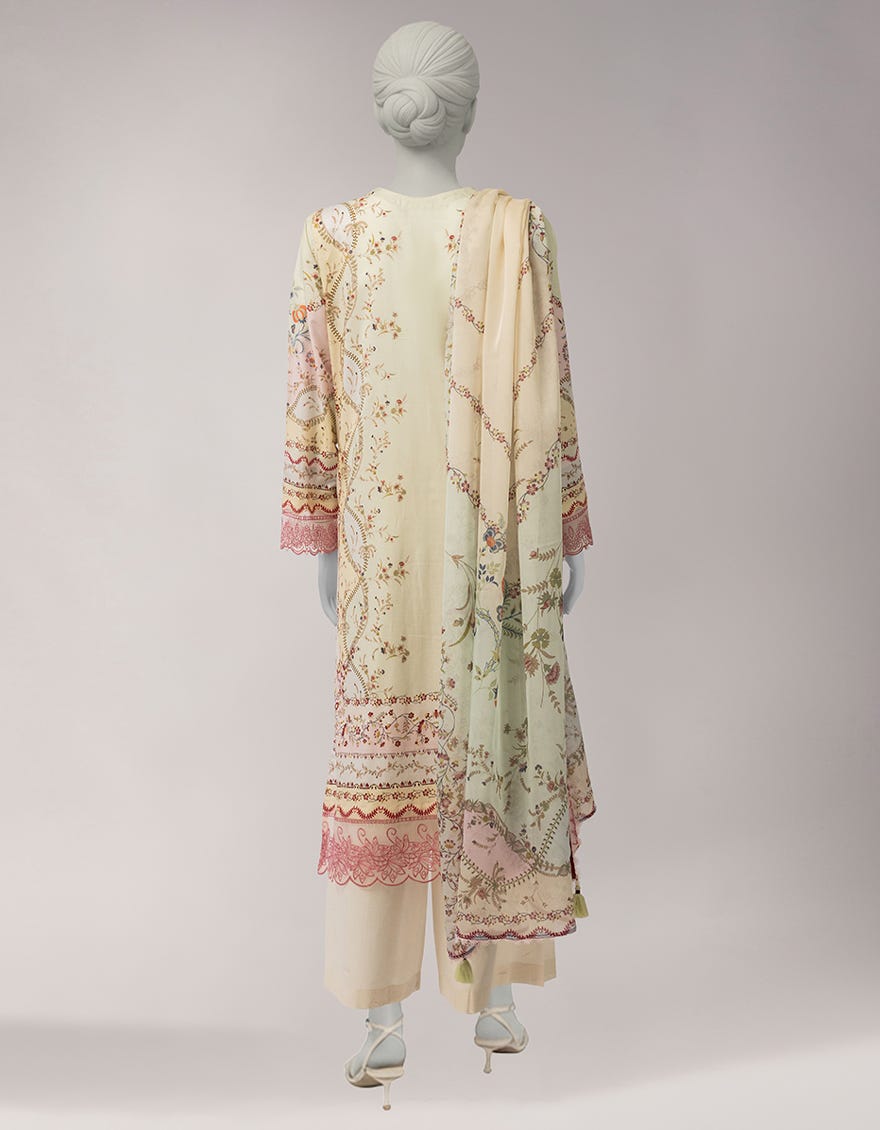 MULTICOLOR LAWN EMBROIDERED UNSTITCHED 3PC