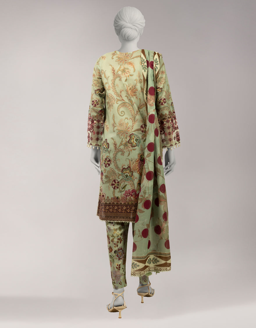 MULTICOLOR LAWN EMBROIDERED UNSTITCHED 3PC