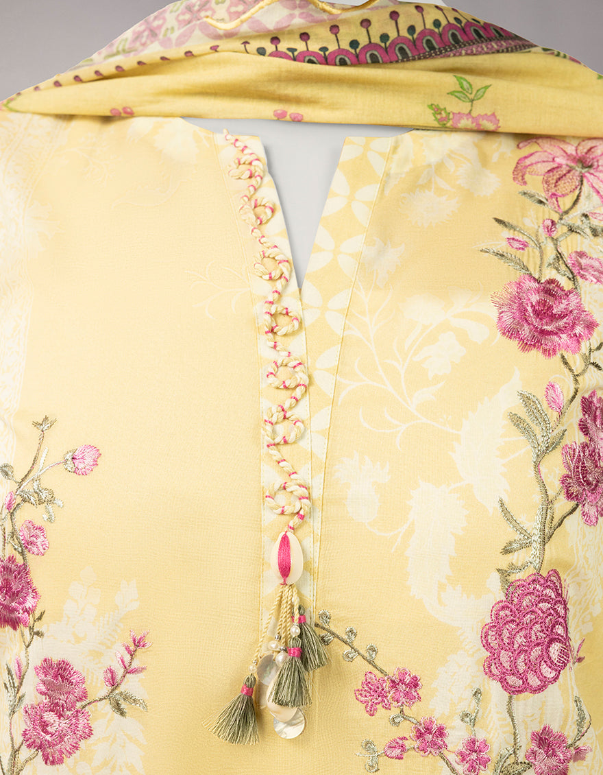 MULTICOLOR LAWN EMBROIDERED UNSTITCHED 3PC