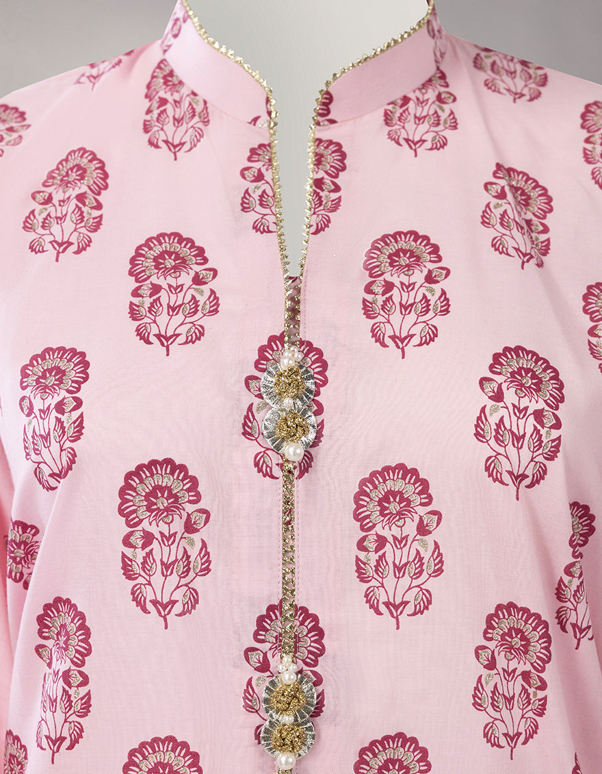 PINK LAWN EMBROIDERED UNSTITCHED 3PC