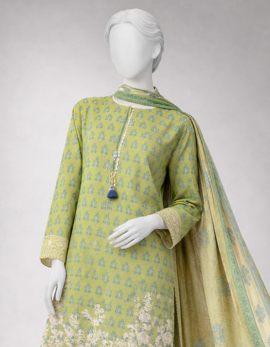 MULTICOLOR LAWN EMBROIDERED UNSTITCHED 3PC