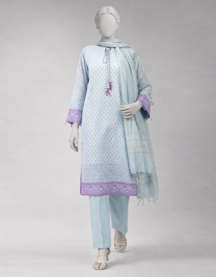 MULTICOLOR LAWN EMBROIDERED UNSTITCHED 3PC