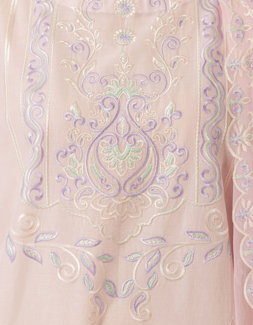 PINK LAWN EMBROIDERED UNSTITCHED 3PC