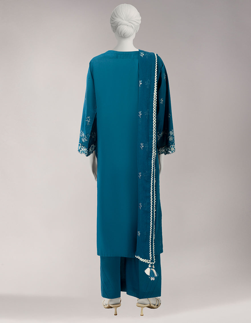 TEAL LAWN EMBROIDERED UNSTITCHED 3PC