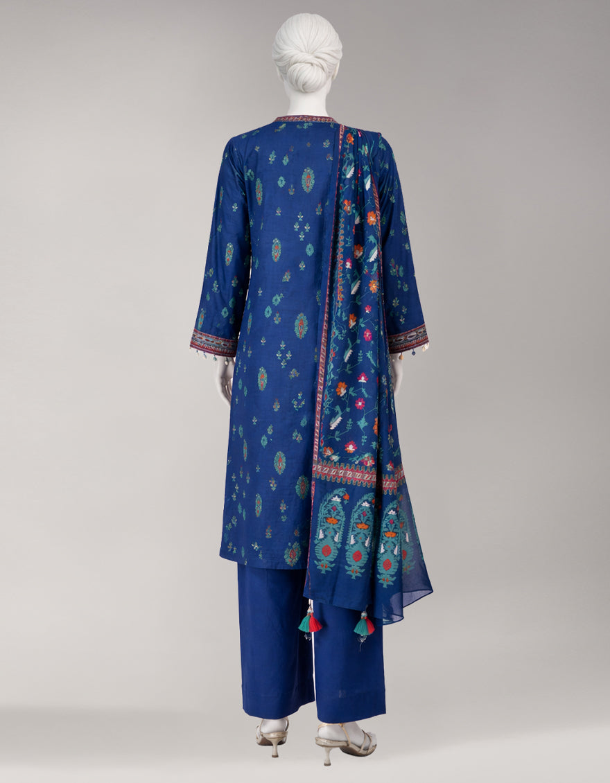 Multicolor Lawn Printed Unstitched 3Pc