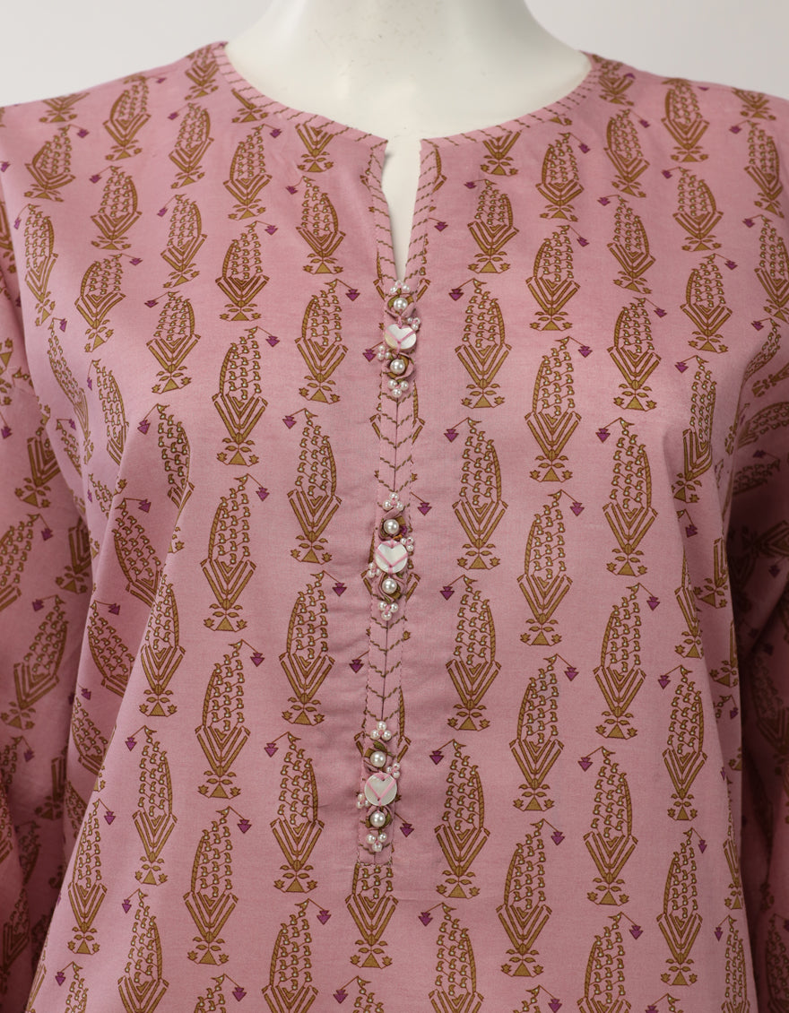Pink Lawn Printed Unstitched 3Pc
