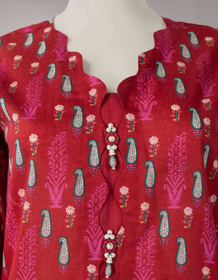 Red Lawn Printed Unstitched 3Pc
