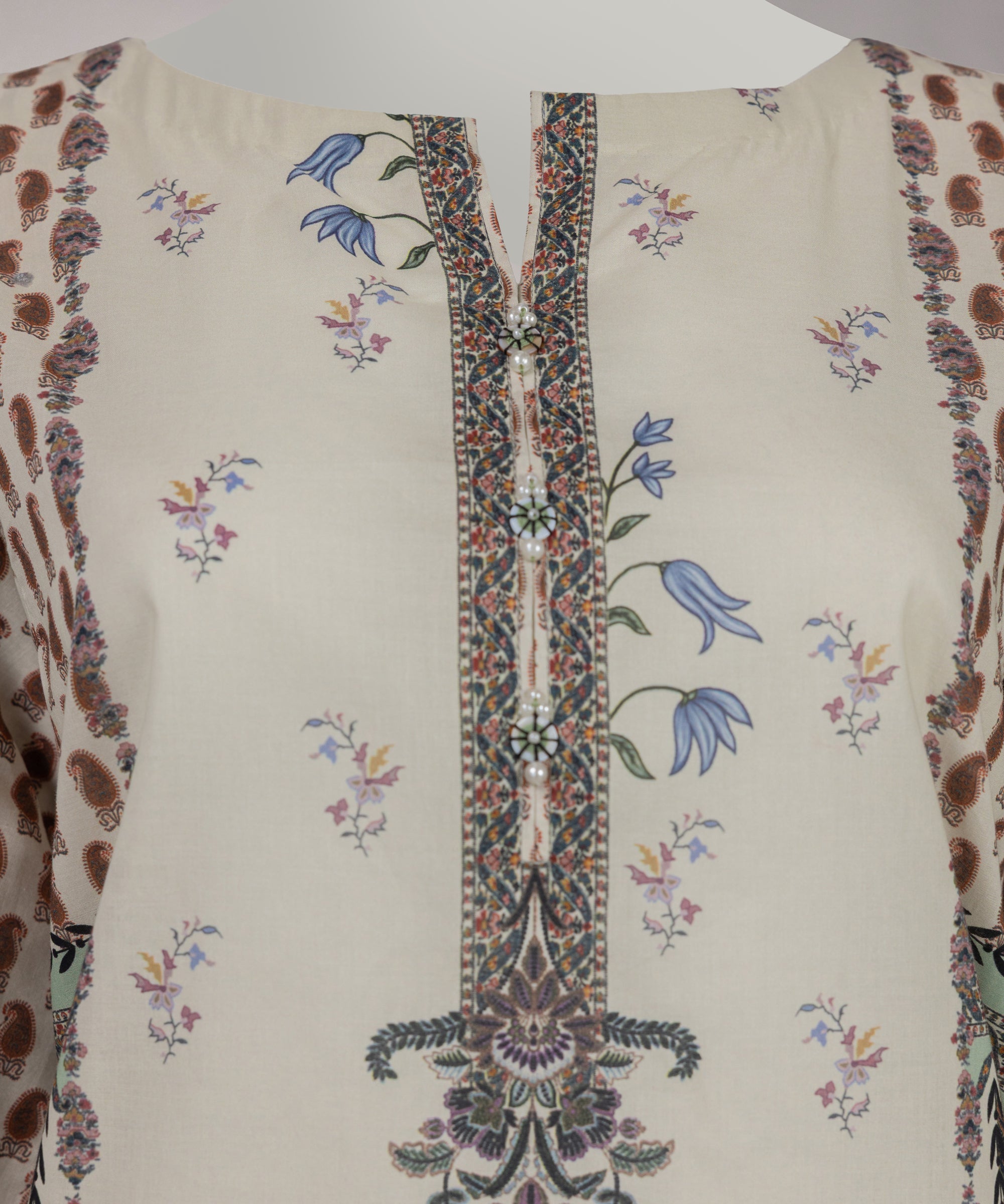 Off White Lawn Digital Printed Unstitched 3Pc