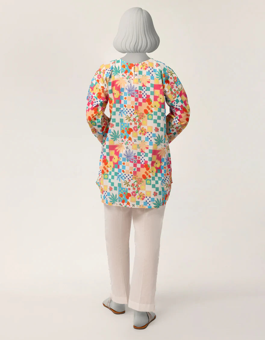 MULTICOLOR LAWN PRINTED KURTA