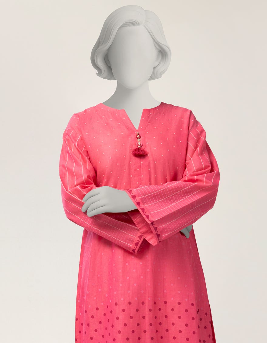 PINK LAWN PRINTED KURTA